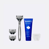 Harry's Original Chrome Shave Set / Chrome - Obsidian / Shave Cream